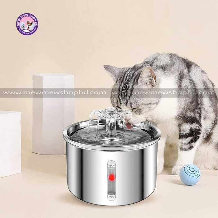 2L Automatic Pet Water Fountain 304 Stainless Steel Cat Dog Water Fountain  Ultra-Quiet Pump Cat Dog Bowl Fountain for Cats Dogs (Model B) | Mew Mew  Shop BD