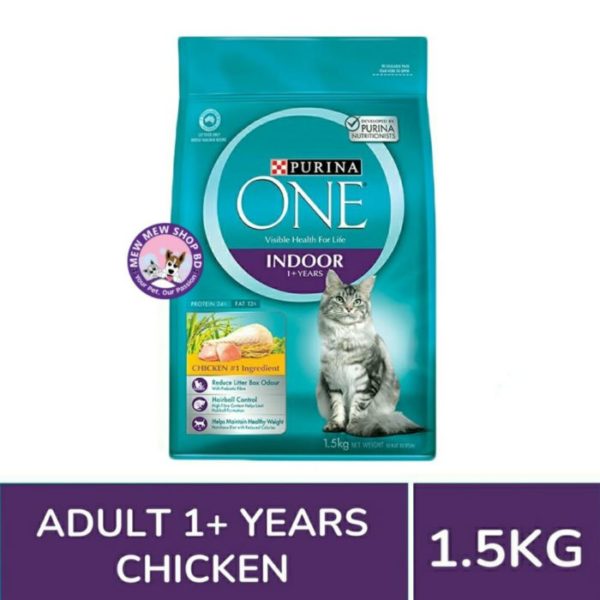 Purina One Indoor Cat Food For Adult Chicken 1.5KG