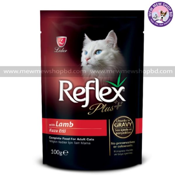 Reflex Plus Adult Pouch Cat Food with Lamb 100g