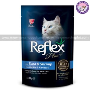Reflex Plus Adult Pouch Cat Food with Tuna & Shrimp 100g