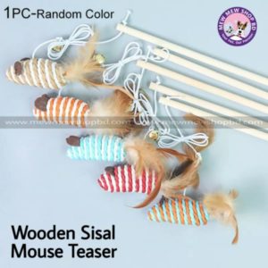 Wooden Sisal Mouse Teaser Toy