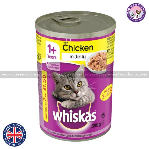 Whiskas 1+ Year Can with Chicken in Jelly 390g [UK]
