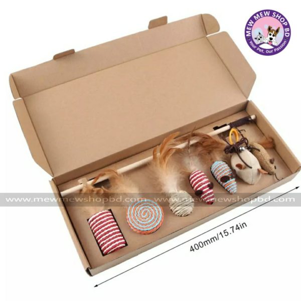 7pcs Toy Set with Wooden Teaser Toy