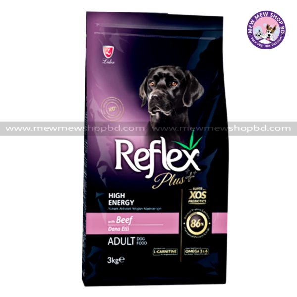 Reflex Plus Adult Dog Food with Beef 3Kg