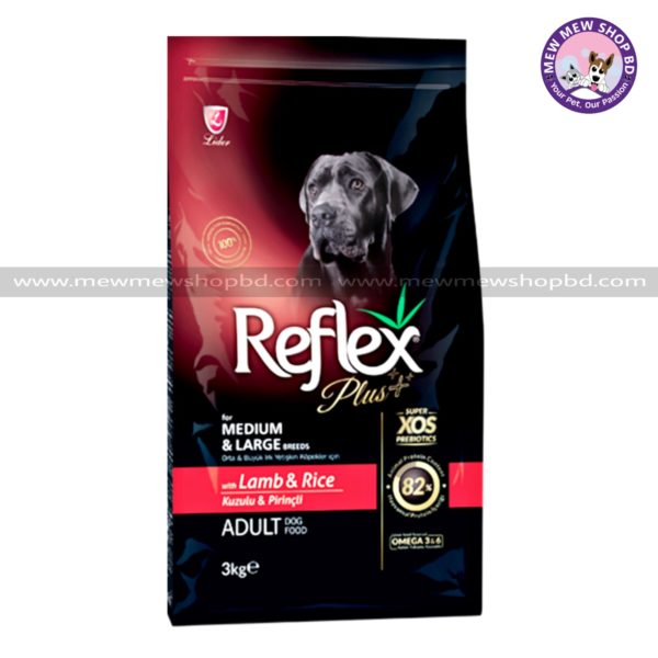 Reflex Plus Adult Dog Food with Lamb and Rice 3Kg