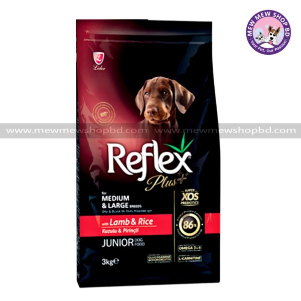 Reflex Plus Junior Dog Food with Lamb and Rice 3Kg