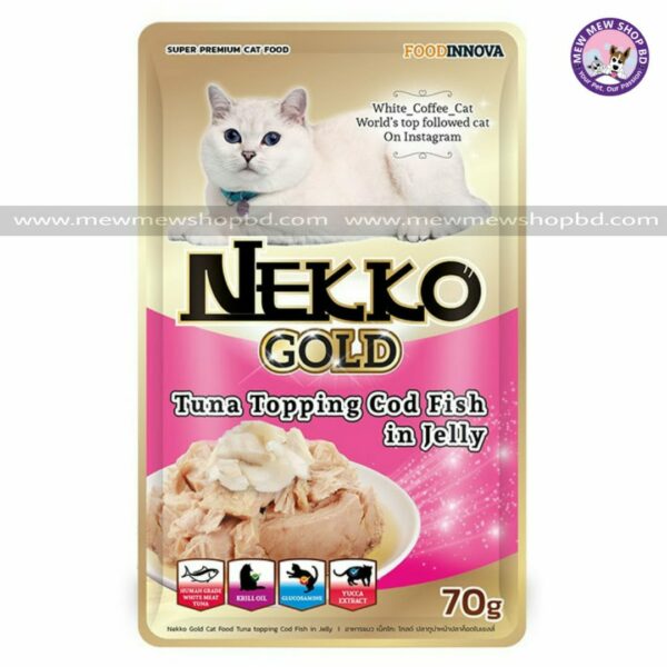 Nekko Gold Pouch Tuna Topping Cod Fish In Jelly 70g
