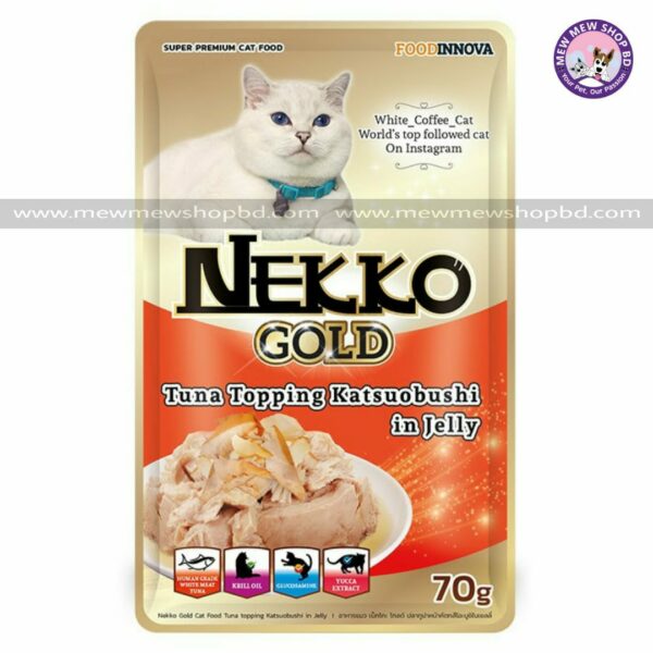 Nekko Gold Pouch Tuna Topping Katsuobushi In Jelly 70g