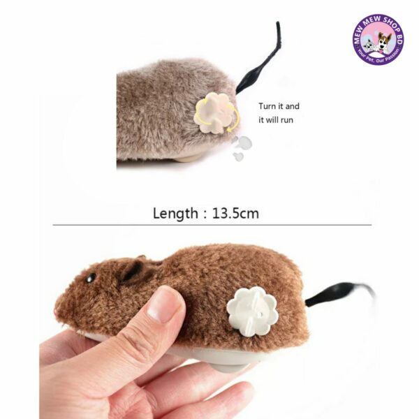 Clockwork Spring Power Plush Mouse Toy for Cat