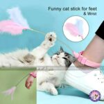 Spring Teaser  Interactive Feather Toy with Collar for Cat 3