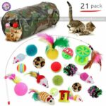 21pcs Toy Set with Camouflage Tunnel for Pet Cat