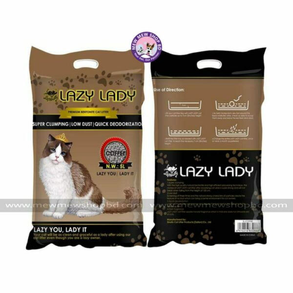 Lazy Lady Premium Clumping Cat Litter 5L Coffee