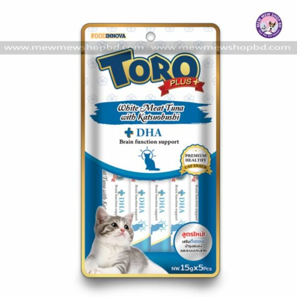 Toro Plus Cat Treat White Meat Tuna with Katsuobushi 15g x 5