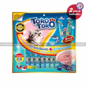 Toro Toro Lickable Treat Tuna Plus Fiber & Tuna Plus Goat Milk 24pcs