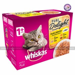Whiskas Pure Delight Poultry Collection in Jelly 1+ Year 12x 85