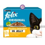Felix Original Poultry Selection In Jelly Cat Food 12X100g (UK)