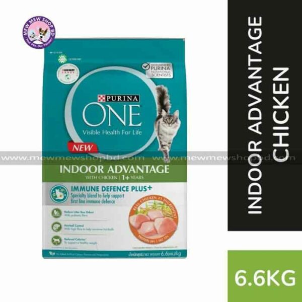 Purina One Indoor Advantage Adult Cat Food with Chicken 6.6kg
