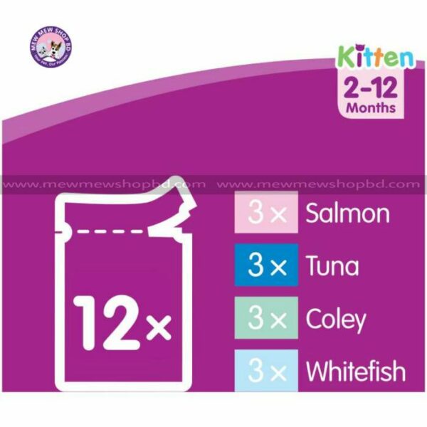 Whiskas Kitten Food Fish Selection in Jelly 12x100g