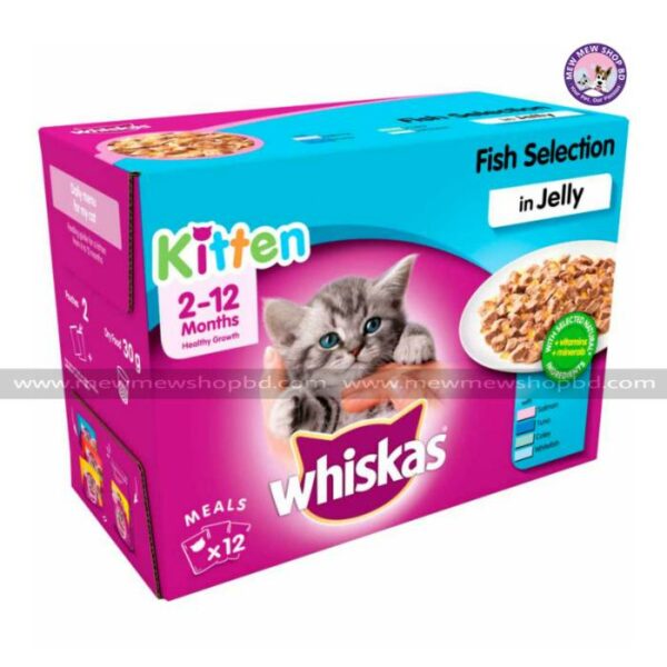 Whiskas Kitten Food Fish Selection in Jelly 12x100g(UK)