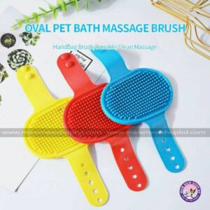 Oval Shape Pet Bath Massage Grooming Brush for Cat & Dogs 3